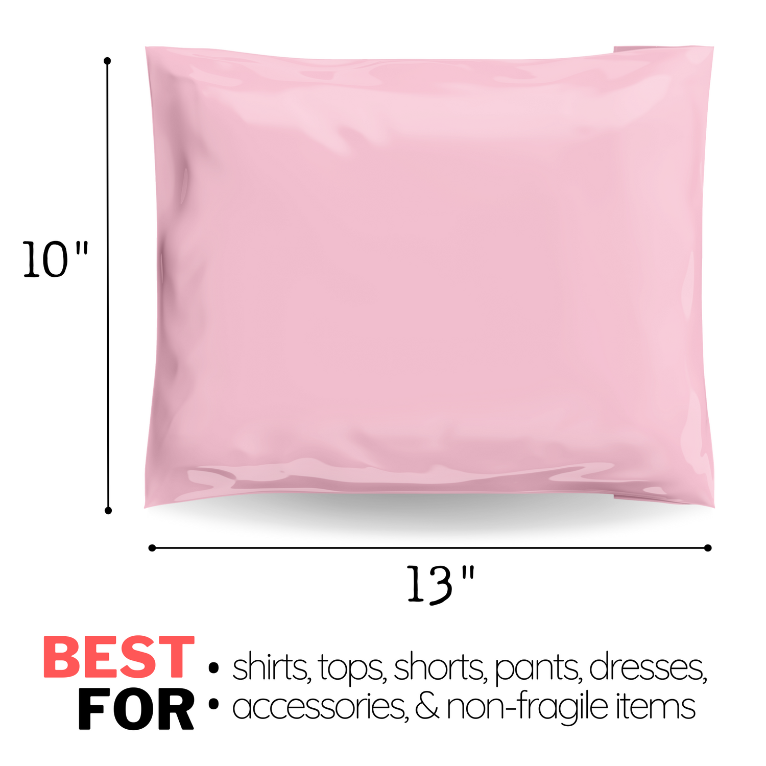 10x13 Blush Pink Poly Mailers 200 Pack