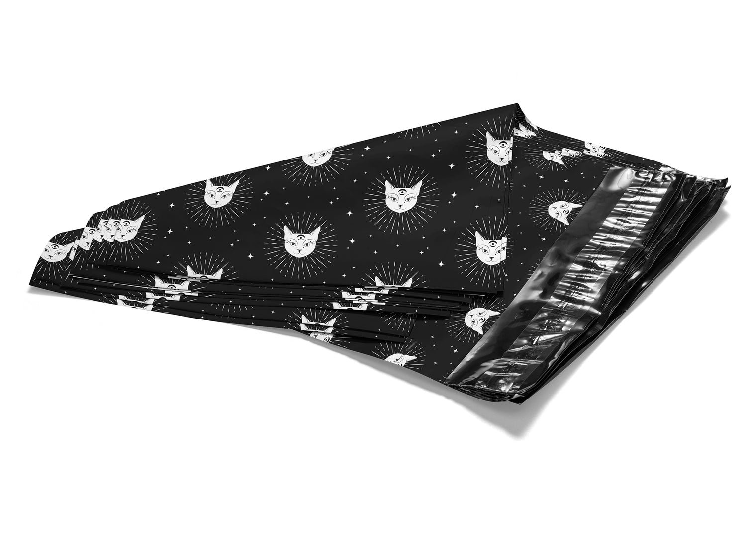 10x13 Midnight Mocha Black Cat Poly Mailers 100 Pack