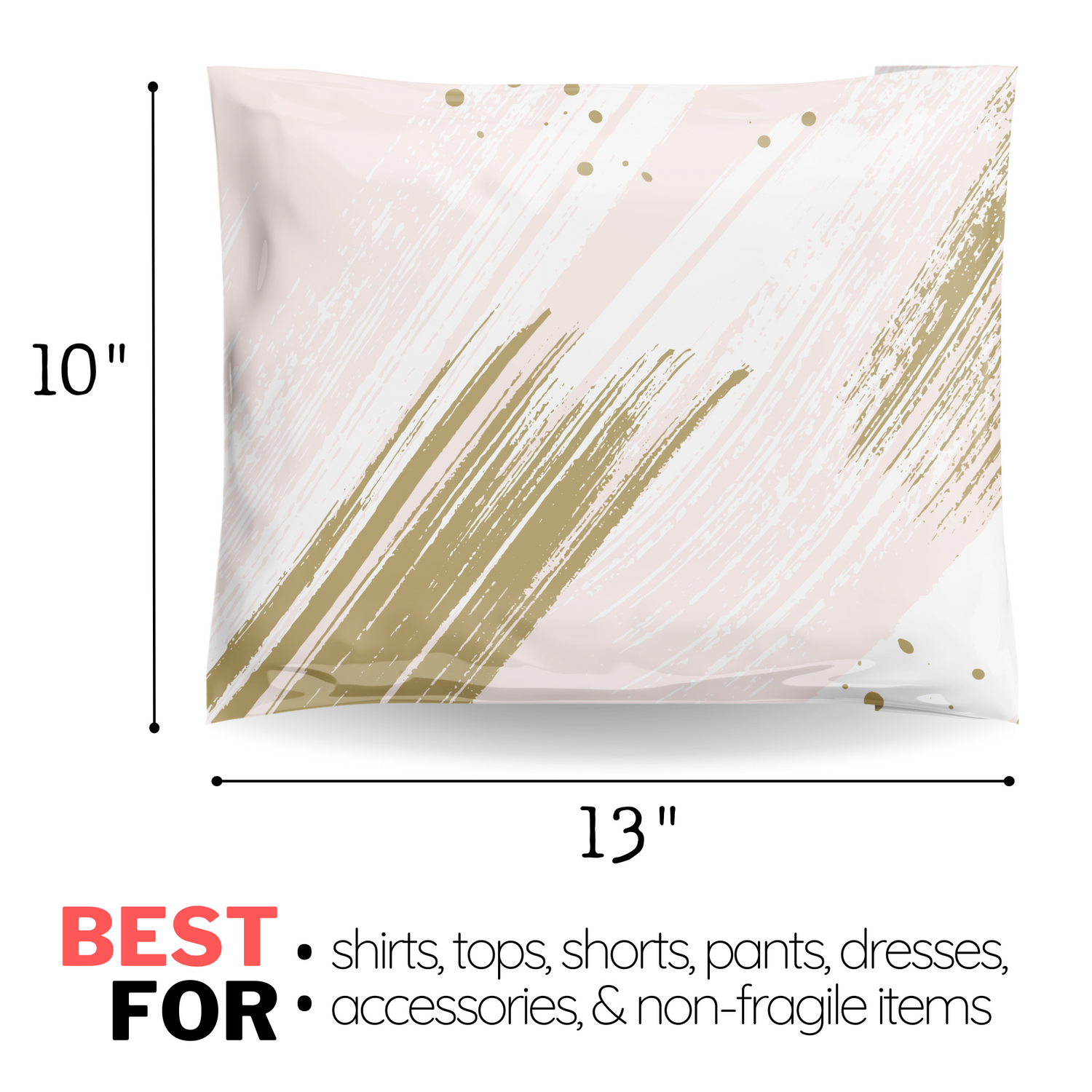 10x13 Champagne Blush Pink Shimmering Gold Poly Mailers 100 Pack