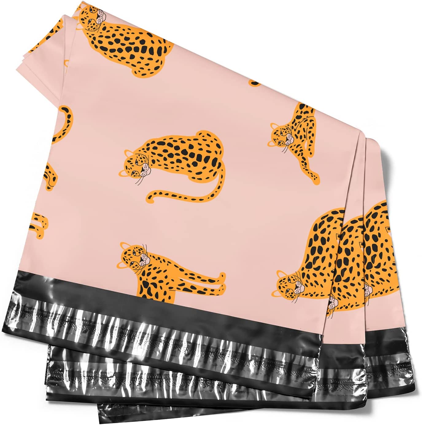 10x13 Strawberry Safari Pink Cheetah Poly Mailers 100 Pack