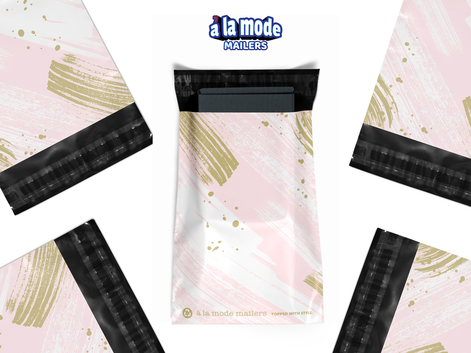 12.5x15 Champagne Pink Gold Poly Mailers 50 Pack