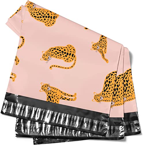 12.5x15 Strawberry Safari Pink Cheetah Poly Mailers 50 Pack