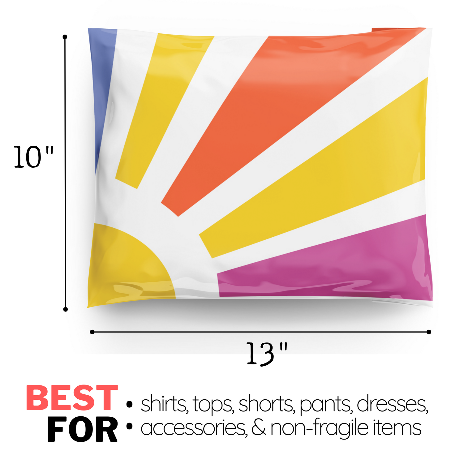 10x13 Sunshine Purple Yellow Poly Mailers 100 Pack